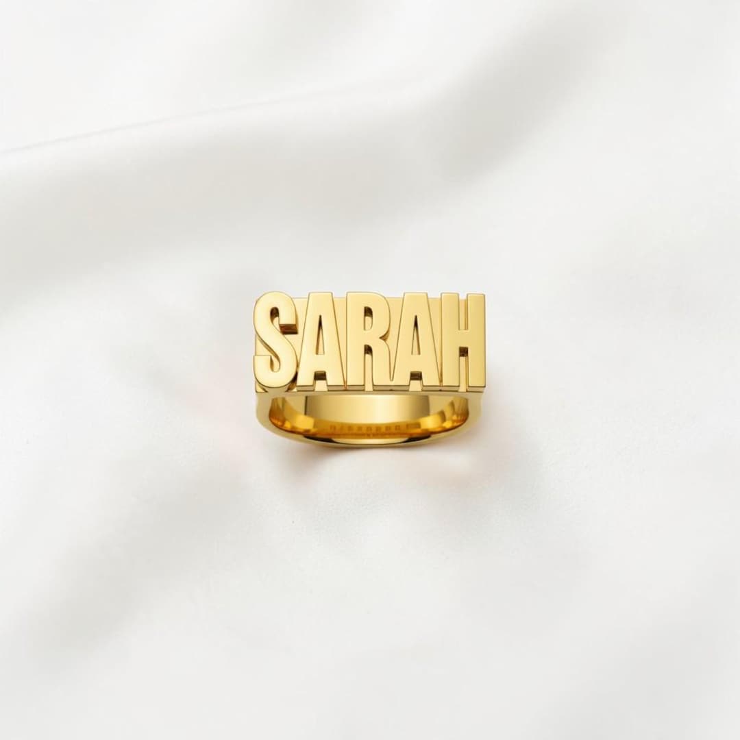 Custom Name Ring: Personalized Gold Statement Jewelry - Etsy