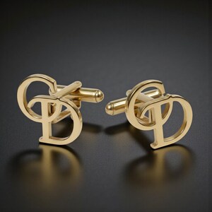 Gepersonaliseerde manchetknopen met initiaal - gegraveerd monogram, cadeau bruidegom, manchetknopen bruidegom