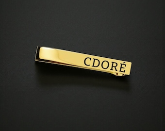 Custom Engraved Gold Tie Clip – Personalized Stainless Steel Tie Bar, Groomsmen Gift