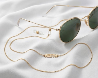 Personalized Gold Name Sunglasses Chain – Eyewear Holder Accessory