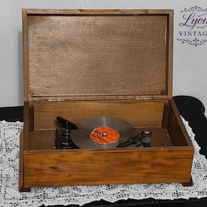 Vintage Thorens Disc Music Box in Wooden Case – Switzerland – &quot;Happy Birthday&quot; Disc – Collectible Antique Player