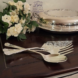 International Silver Company Silver Plated Serving Set – 3 Piece – Ornate Vintage Flatware for Entertaining