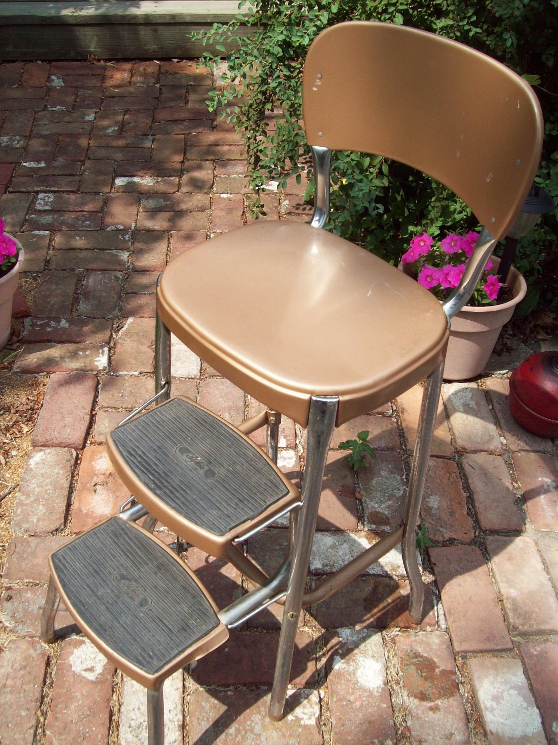 Vintage Metal Step Stool Chair. Etsy