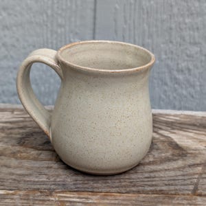 Small White Speckled Pottery Mug Handmade | NC Pottery Coffee Cup | Handmade 6 Ounce Mug | Dishwasher Safe Mug