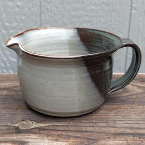 Handmade Green and White Pottery Mixing Bowl, Bristow Pottery