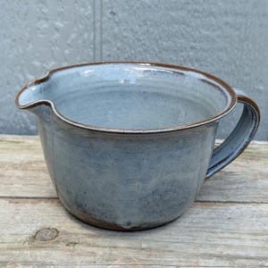 Light Blue Pottery Mixing Bowl, Stoneware Batter Bowl, Handmade