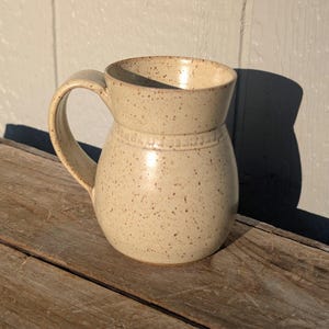 White Speckled Pottery Mug Handmade | NC Pottery Coffee Cup | Handmade 16 Ounce Mug | Dishwasher Safe Mug