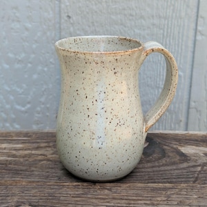 White Speckled Pottery Mug Handmade | NC Pottery Coffee Cup | Handmade 13 Ounce Mug | Dishwasher Safe Mug
