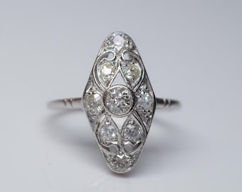 0.68CTW Edwardian Old Cut Diamond Ring In Gold, Vintage Style Wedding Ring, Retro Engagement Ring, Women's Mid Century Ring, Christmas Gift