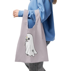 Ghost Tote Bag | Spooky Halloween Tote | Gothic Tote Bag | Reusable Shopping Bag | Halloween Gift for Her