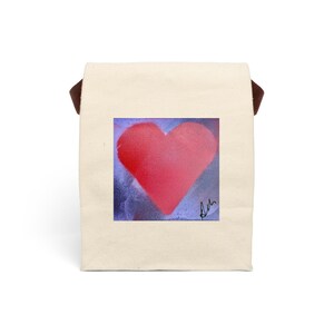 Heartfelt Canvas Lunch Bag | Eco-Friendly Tote, Gift for Teachers, Back to School, Picnic Accessory, Sustainable Lunch Box