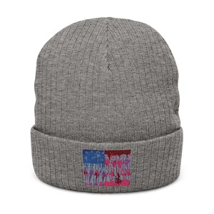 Cozy Ribbed Knit Beanie with Embroidered Patch | Warm Winter Accessory, Stylish Headwear for Men & Women, Perfect Gift for Holidays