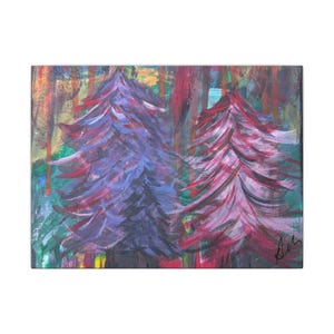 Vibrant Forest Art Canvas Print - Colorful Wall Decor, Home Decor, Nature Art, Gift Idea, Art for Living Room