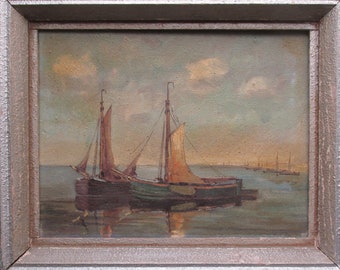 REDUCED! 1940s signed oil painting by Willy Fasse on masonite board, the Netherlands