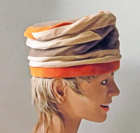 1940s velvet turban / slouch hat