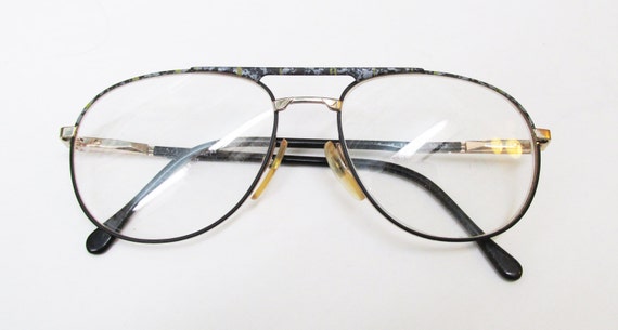 1990s Italian Aviator Frames with Grey and green … - image 2