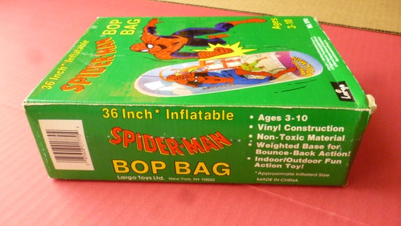 1989 Spiderman Bop Bag, Unopened NOS Sparing Punch Bag for