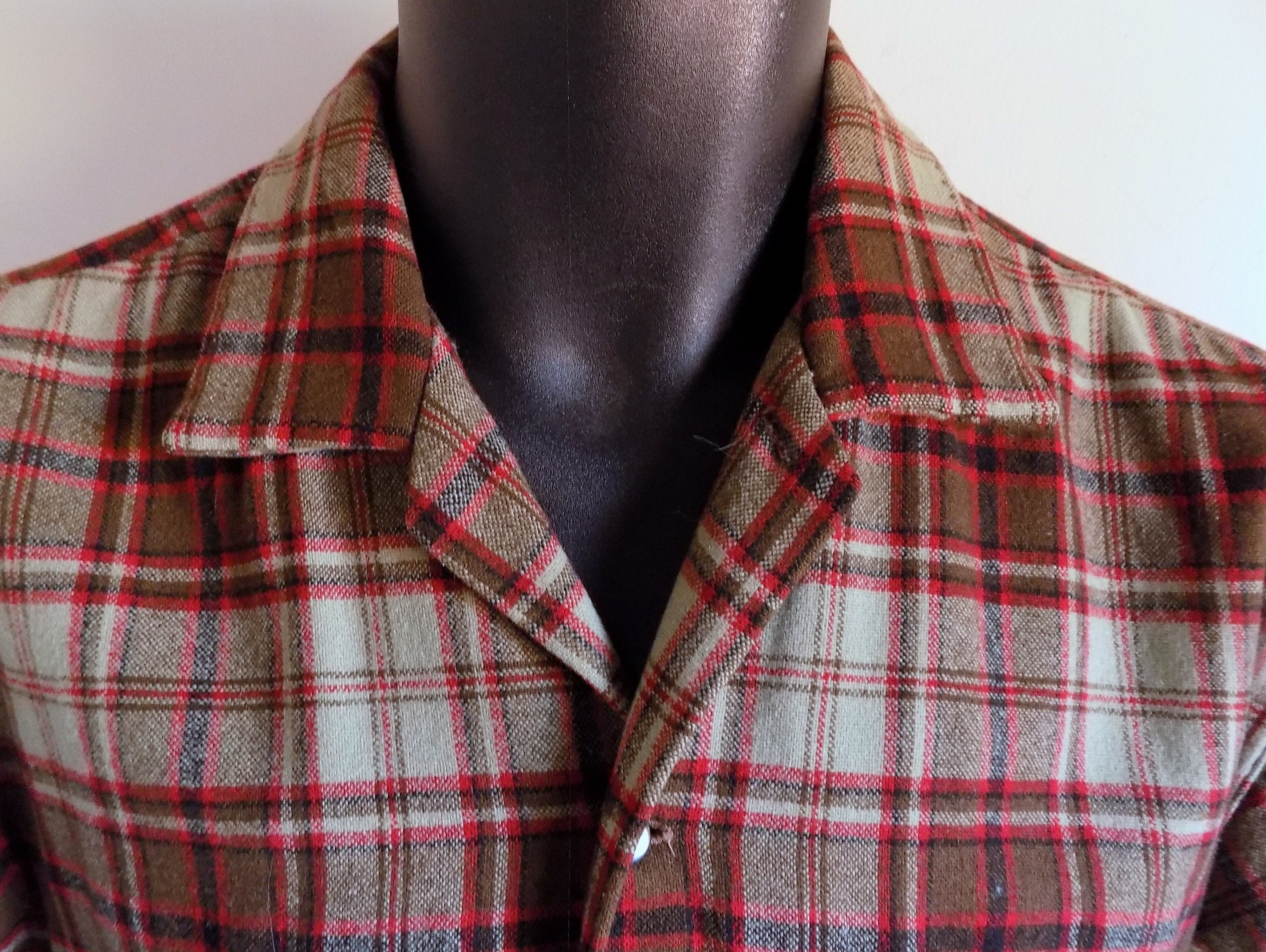 1950s BOND lined wool man's shirt / damaged shirt perfect | Etsy