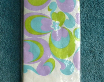 DEADSTOCK 1960s Flower Power paper table cloth