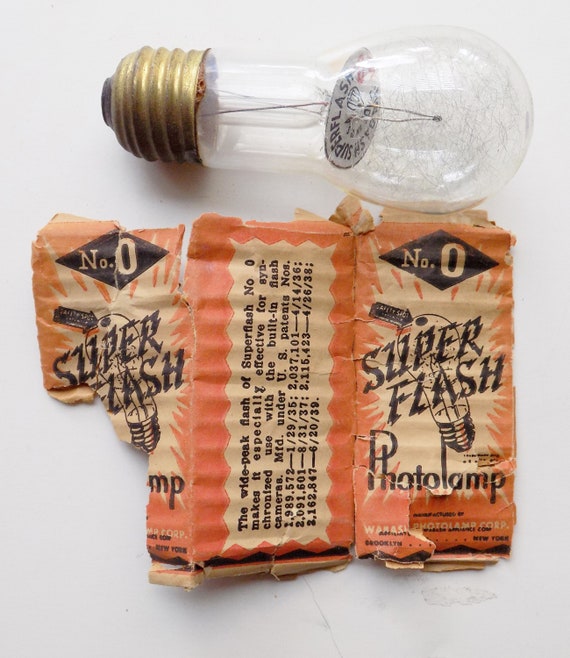 1940s Atomic Photography Flash Bulb With Partial Box / Wabash