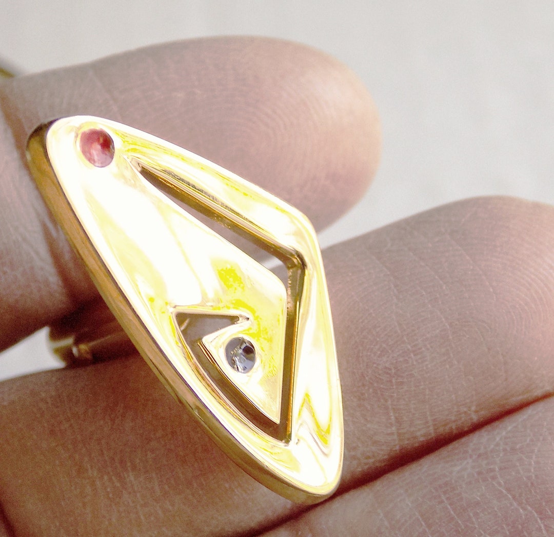 1950s Atomic Gold Plated Tie Bar and Matching Cufflinks by ANSON ...