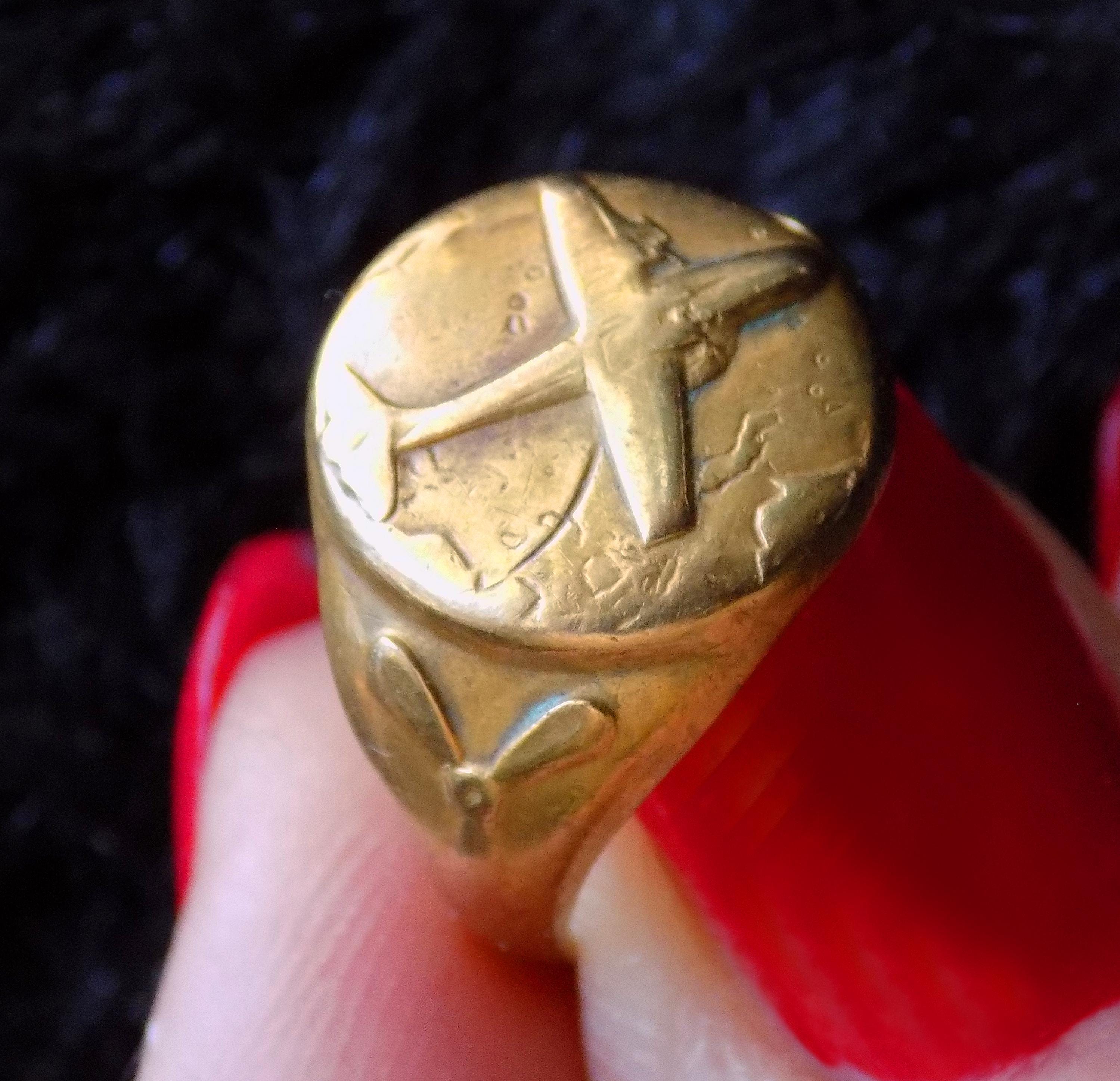 1935 Quaker Oats China Clipper Brass Ring, Toy Ring, Not