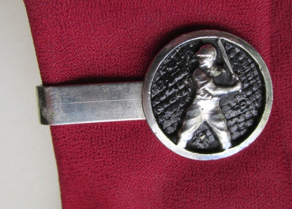 1960's - 50's Baseball tie bar for a skinny tie - image 1