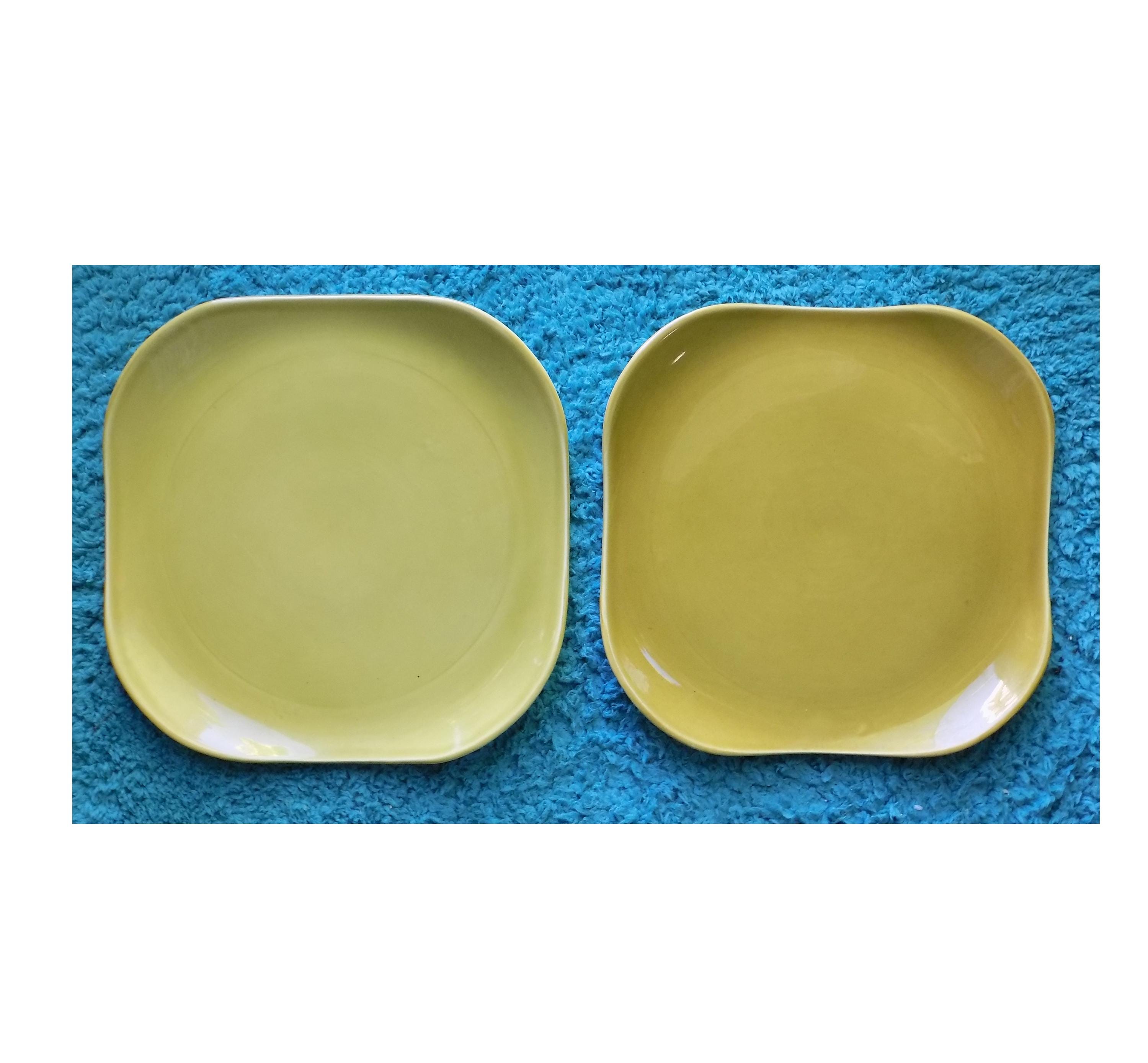 1940s Large Chartreuse Steubenville AMERICAN MODERN Platters, by
