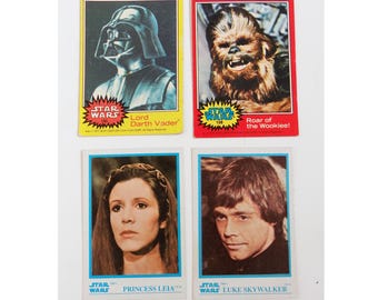 1977 and 1984 Star Wars Collector Bubblegum Cards, Set of 4, Luke