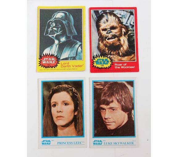 1977 and 1984 Star Wars Collector Bubblegum Cards, Set of 4, Luke