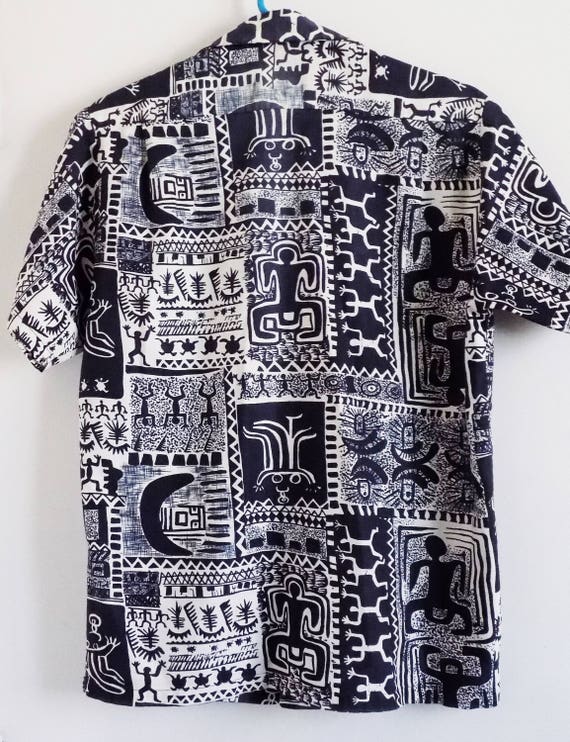 1980's "Made in Hawaii" men's shirt, Tiki, Hula, … - image 4
