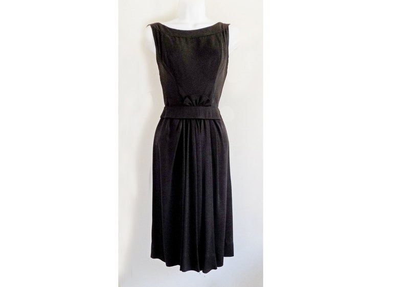 1950s /60s Little Black Cocktail Dress/ Metal Zipper / Silk - Etsy