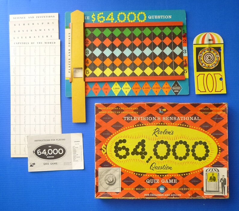 1955-revlon-s-64000-dollar-tv-quiz-show-board-game-etsy