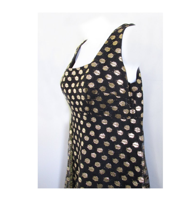 1960s MOD Go-go Black Dress With Gold Polka Dot Overlay Made - Etsy