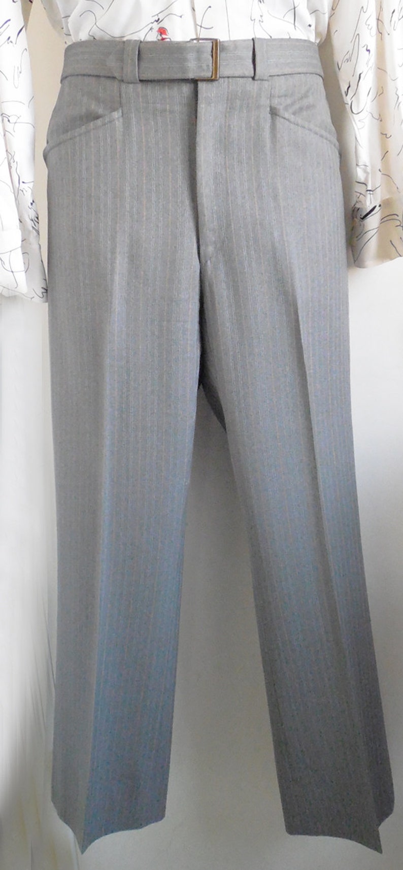 70's Western Tailored Grey Pinstripe Suit / Anchor Man / | Etsy