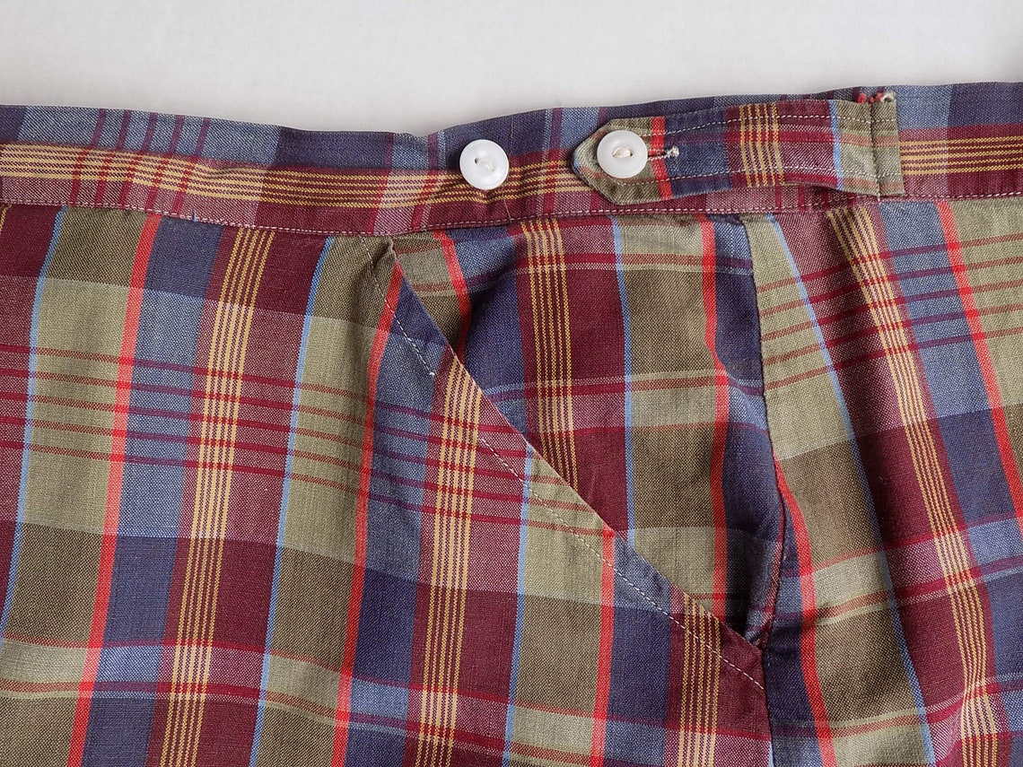 1950s-60s Cotton Plaid pedal pushers / clam diggers /Shorts / | Etsy