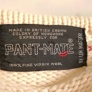 1960's MOD Boat Neck sweater designed by Len Wasser for Pant-Mate with hand embroidered flowers image 3