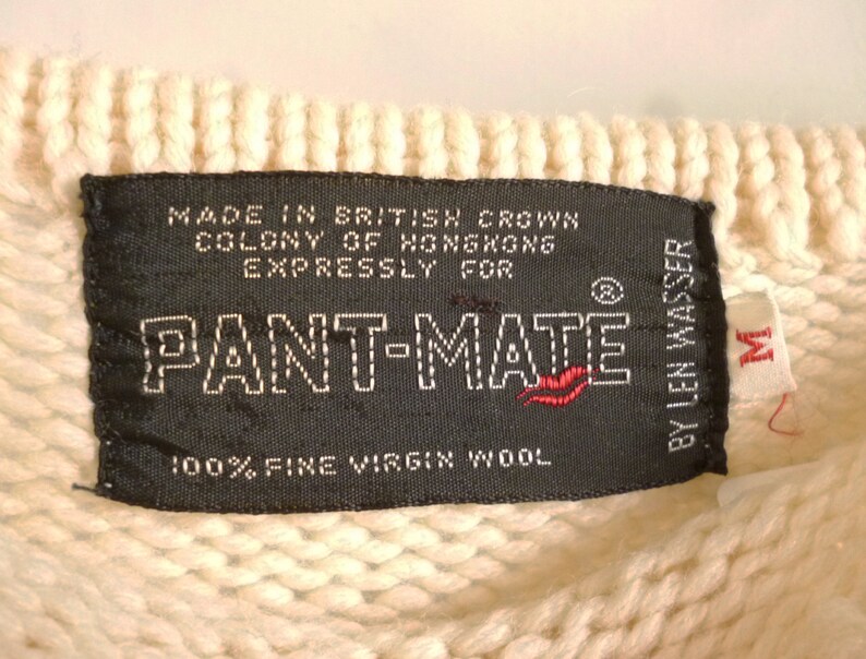 1960's MOD Boat Neck sweater designed by Len Wasser for Pant-Mate with hand embroidered flowers image 3