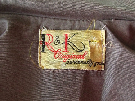 1940s R&K New Look Brown Taffeta Swing skirt / Ni… - image 5