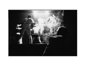 1981 Amateur Boxing Match Photograph : Cigar Man