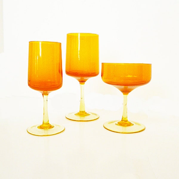 1970's Orange Glassware