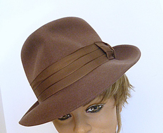 1950s Man's Genuine Vintage Brown Fedora - image 1