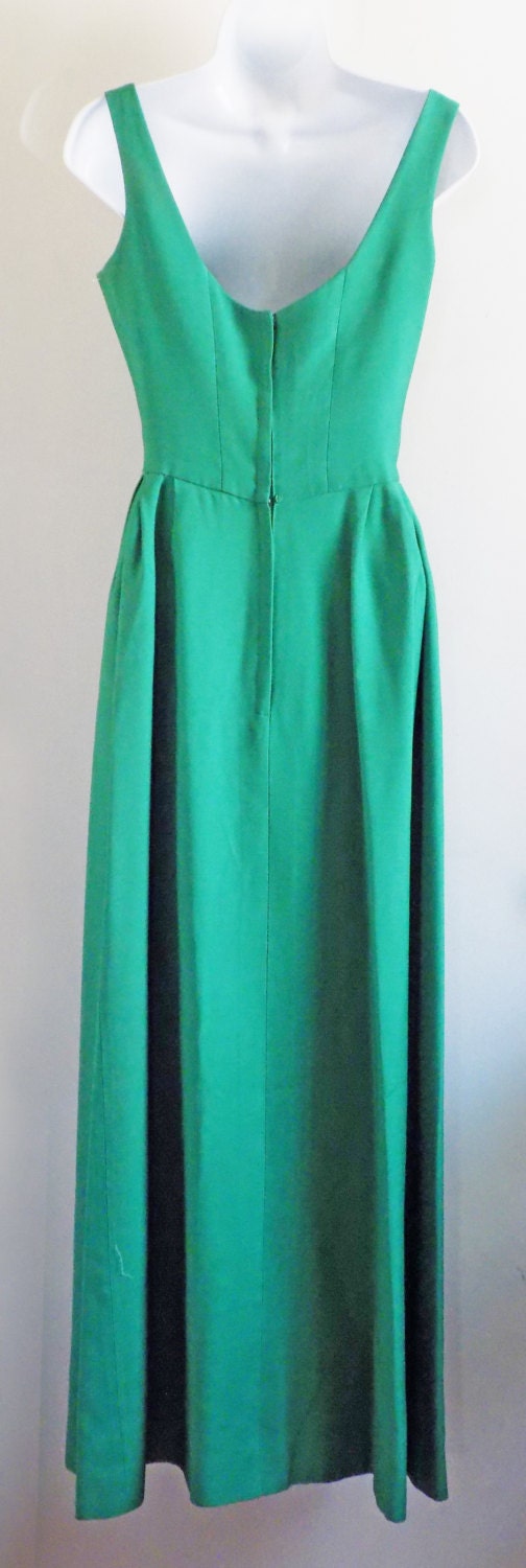 1960s GREEN Cotton Full Length Formal Dress / Union Label/ | Etsy