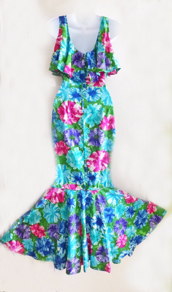 1950's Tiki Fishtail Wiggle Bombshell Dress from … - image 5