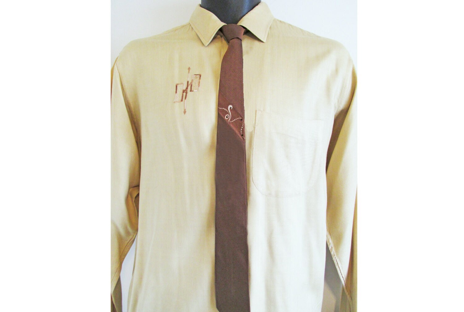 Long Sleeve Rayon Mens 50s Shirt - Etsy Long Sleeve Rayon Mens 50s Shirt - Etsy