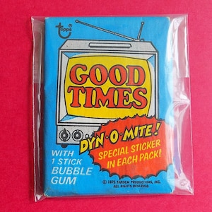 1975 GOOD TIMES TV Show Trading card pack / Topps / Factory sealed waxed wrapper / minimum corner wear / excellent condition
