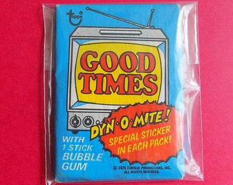 1975 GOOD TIMES TV Show Trading card pack / Topps / Factory sealed waxed wrapper / minimum corner wear / excellent condition