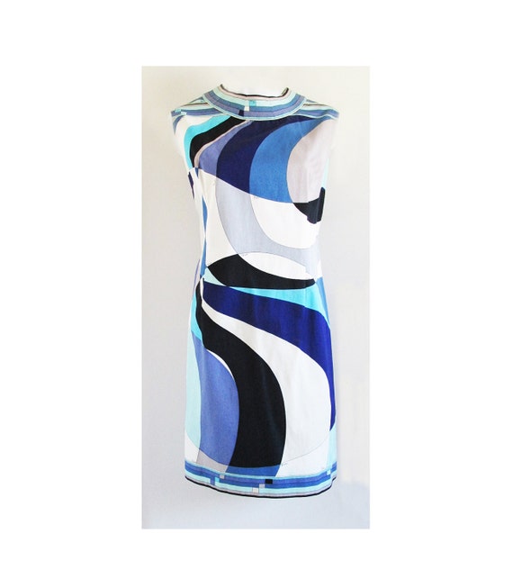 pucci mini dress Vintage 2000s y2k Blue Jersey Pucci Print Mini Dress, Small/Medium main image 0