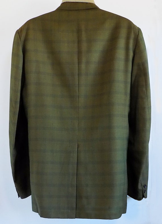 1950s-60s Mod Green Plaid Sportscoat / Jacket / Dinne… - Gem