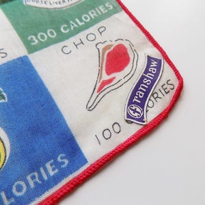 1950s CALORIE novelty handkerchief / Atomic / Ranshaw / Deadstock / red edge